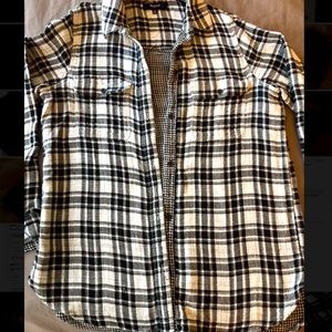 Madewell Button Up Black and White